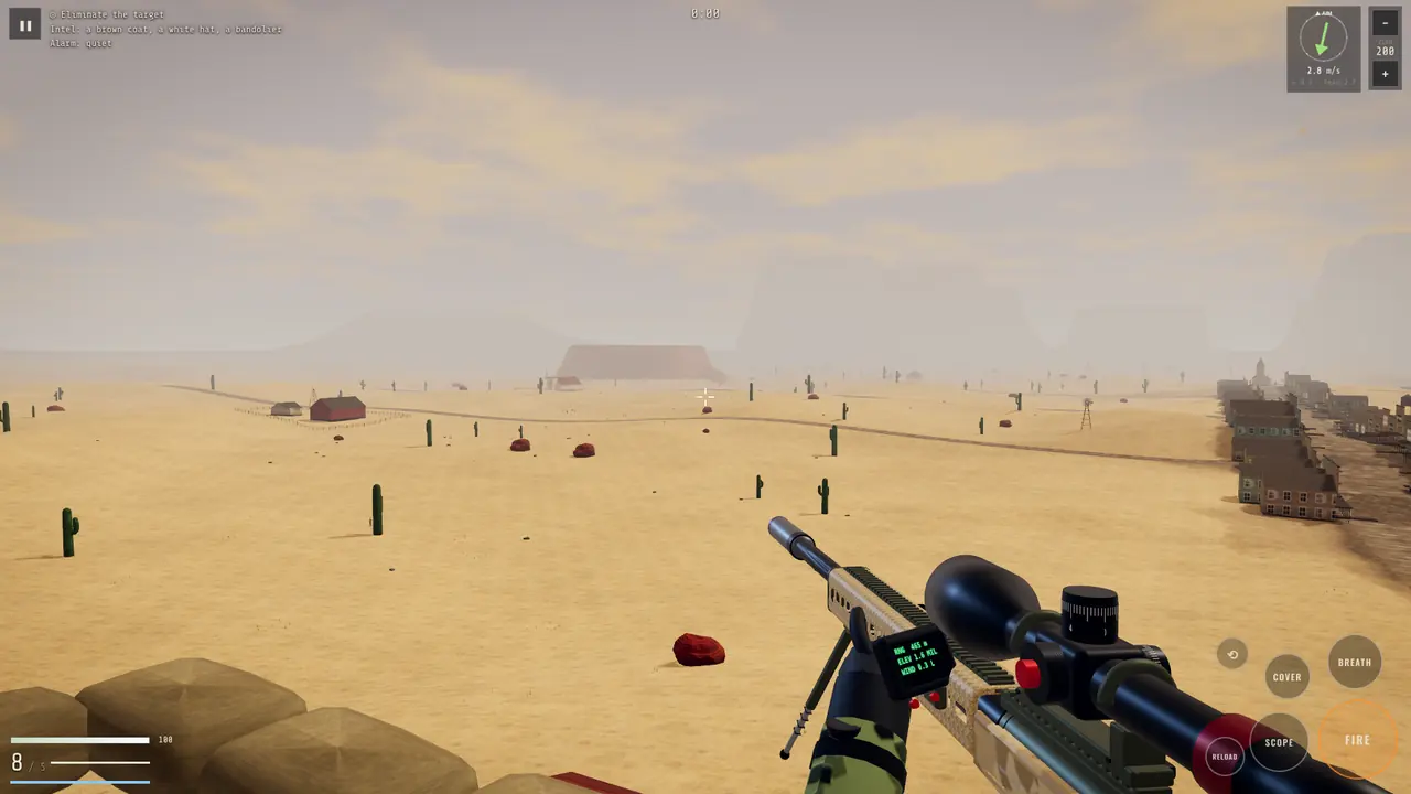 A frontier town among desert mesas and cacti